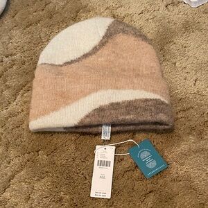 Anthropologie Beige and Brown Knit Hat